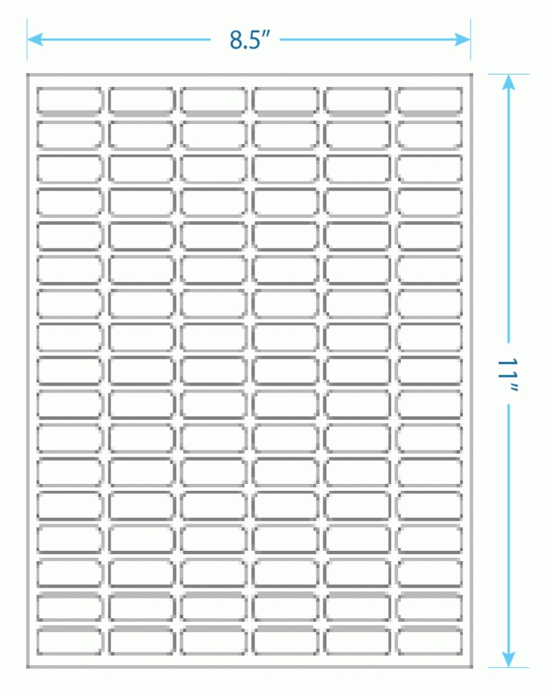 1.25" X .5" Laser & Inkjet Printable Label; 102 Up Within 10 Up Label Template