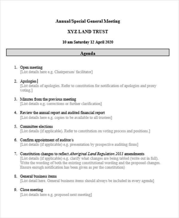 10+ Agenda Outline Templates – Free Sample, Example Format Download Within Australian Government Business Plan Template