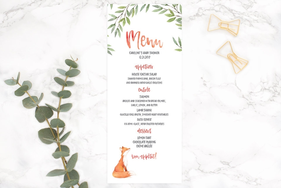 10+ Baby Shower Menu Designs - Psd, Ai, Docs, Pages | Examples intended for Baby Shower Menu Template Free