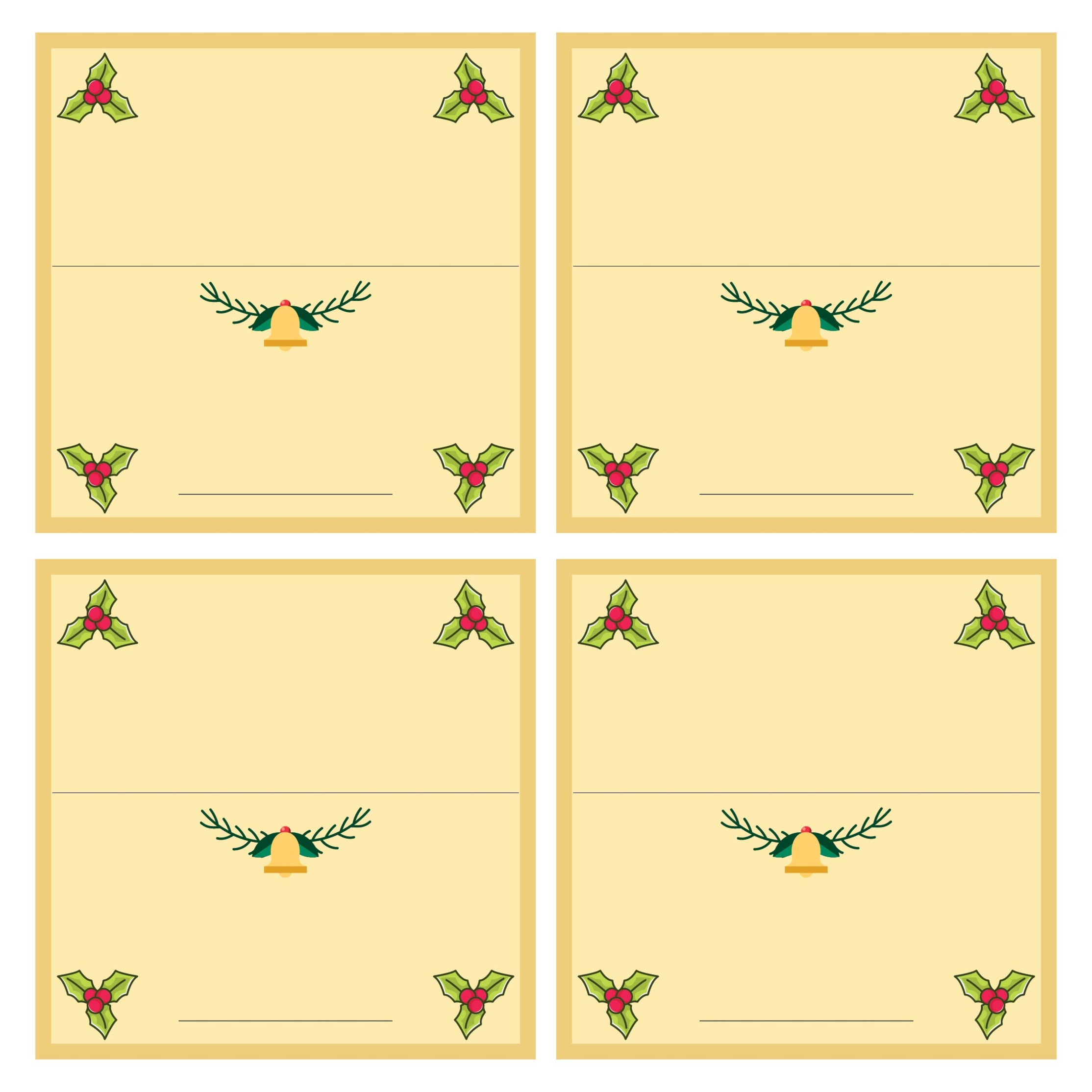 10 Best Free Printable Christmas Place Cards Template – Printablee Regarding Free Printable Postcard Templates