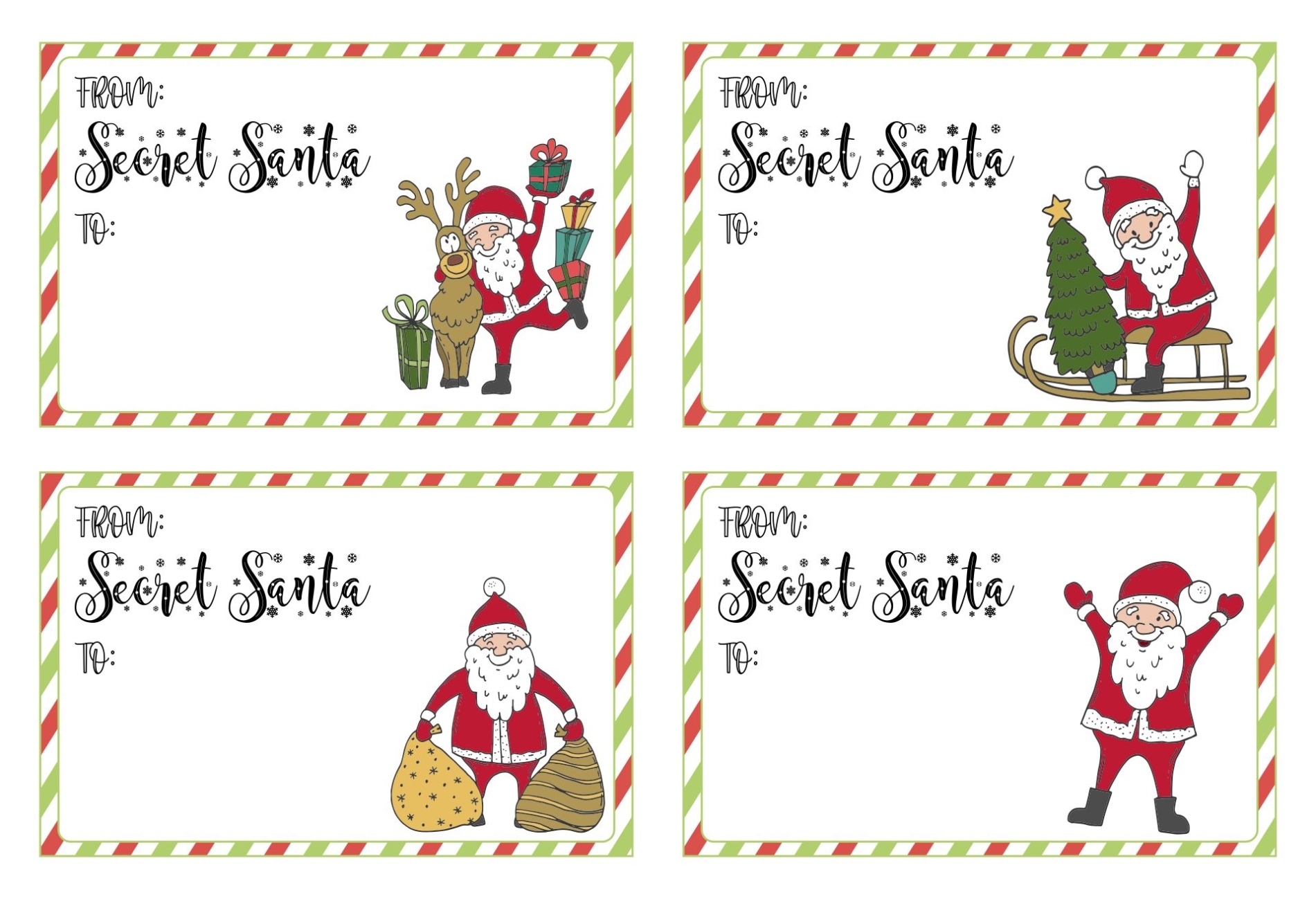 10 Best Personalized Christmas Gift Tags Printable - Printablee With Secret Santa Label Template