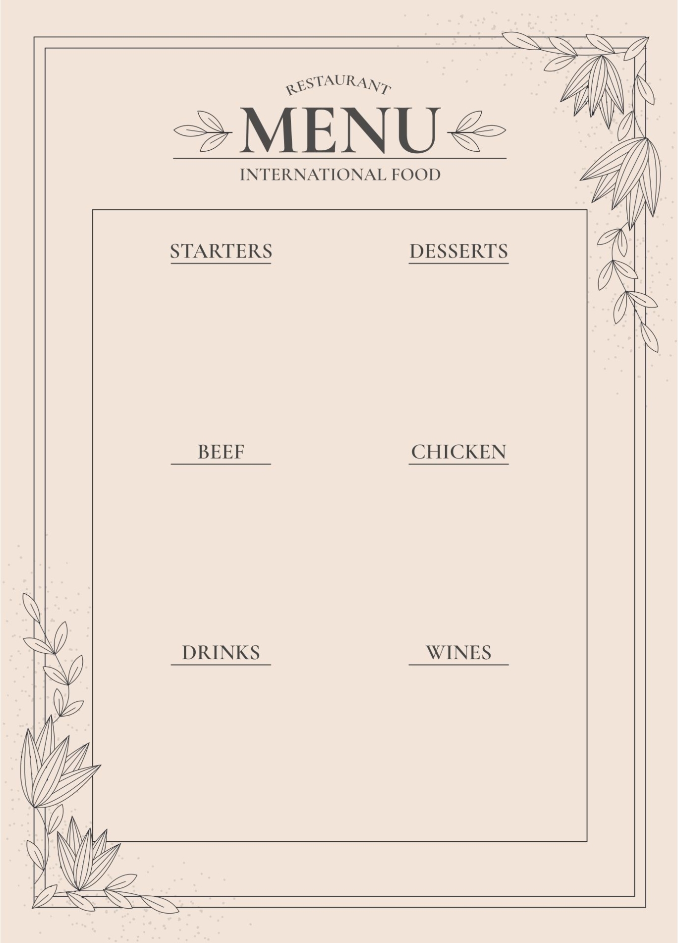 10 Best Printable Blank Restaurant Menus - Printablee In Free Restaurant Menu Templates For Word