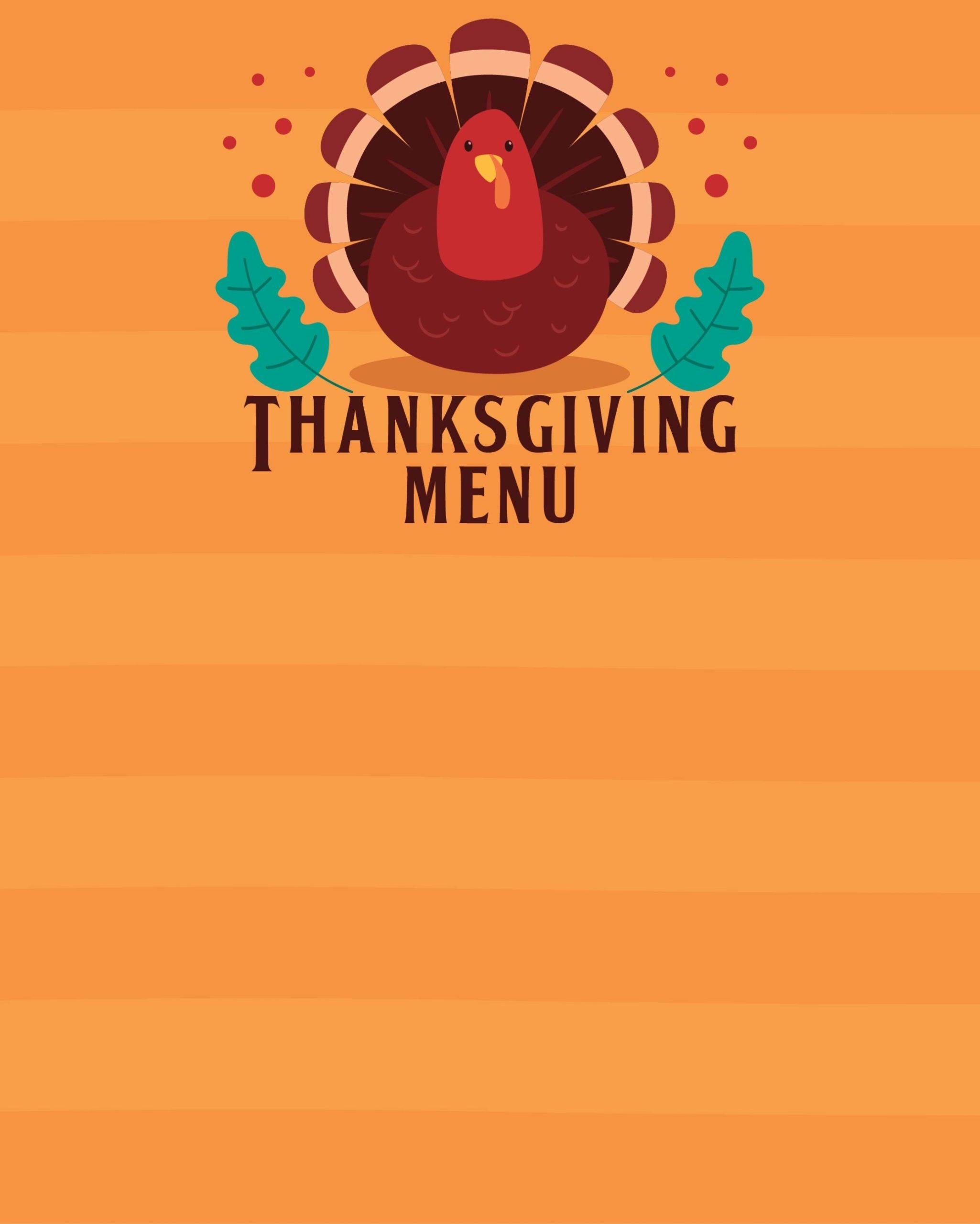 10 Best Printable Thanksgiving Menu Blank Template – Printablee Intended For Thanksgiving Day Menu Template