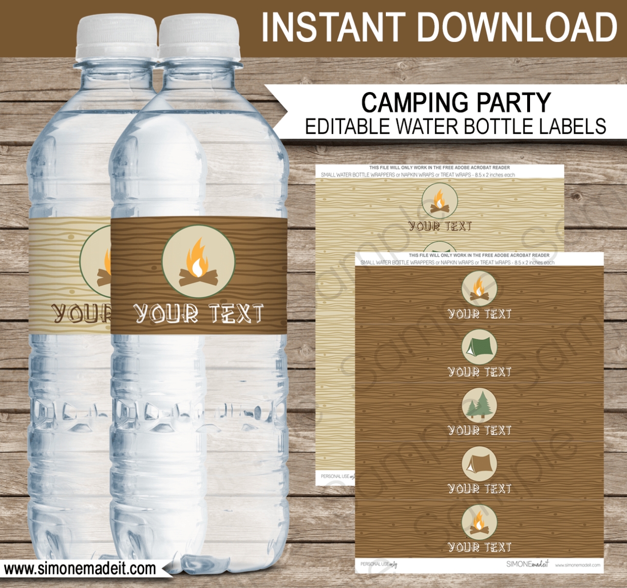 10 Blank Water Bottle Label Templates Free Printable Psd Word Pdf Regarding Printable Water Bottle Labels Free Templates