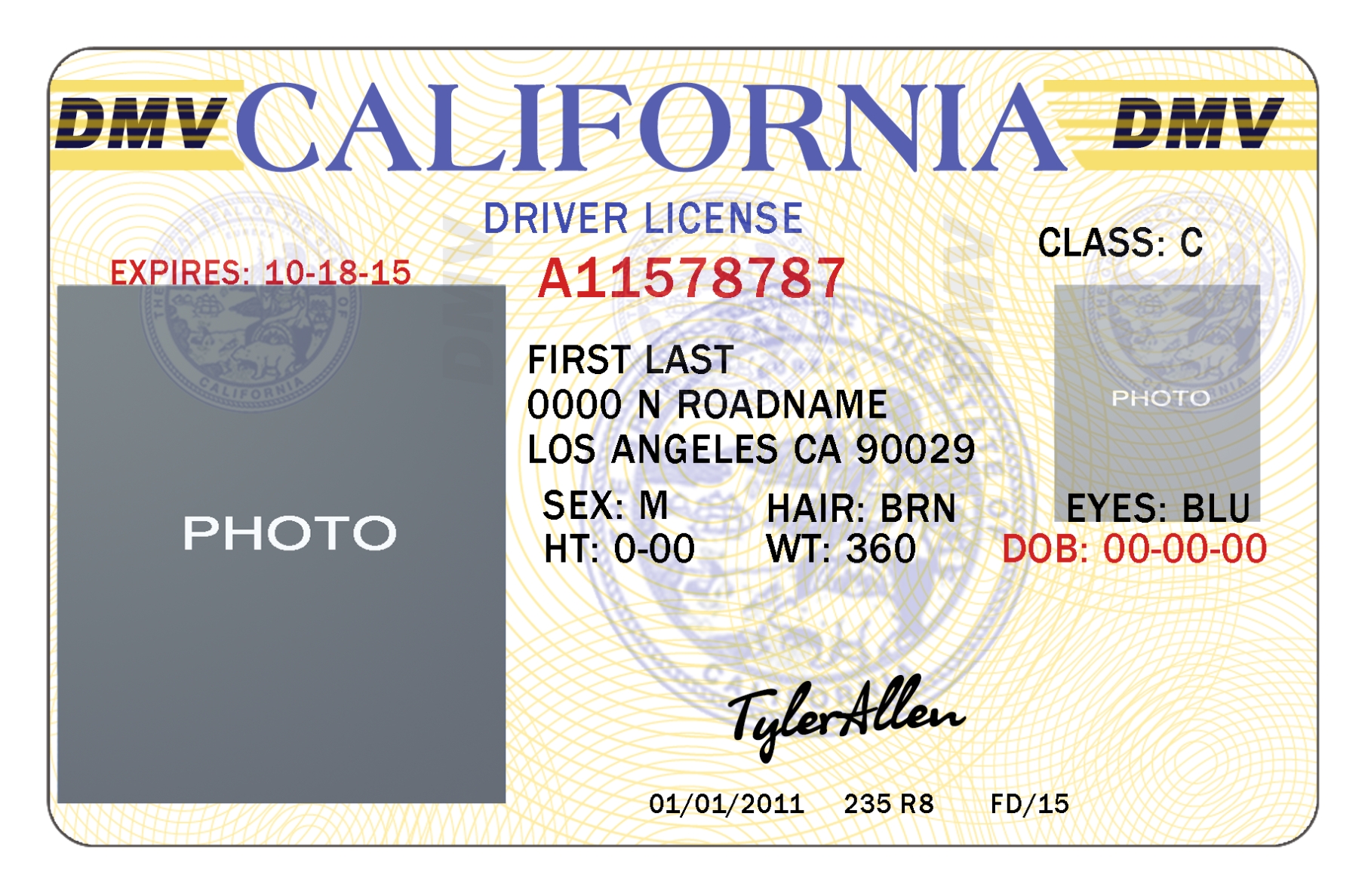10 California Drivers Id Template Psd Images – California Drivers With Regard To Fake Business License Template