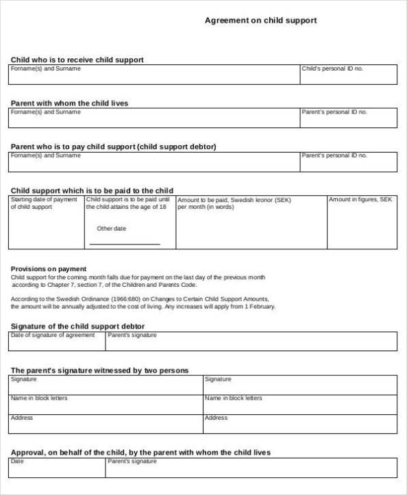 10+ Child Support Agreement Templates - Pdf, Doc | Free & Premium Templates Pertaining To Notarized Child Support Agreement Template