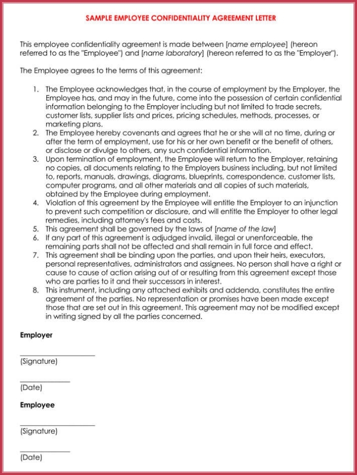 10 Free Employee Confidentiality Agreement Templates - Pdf Inside Payroll Confidentiality Agreement Template