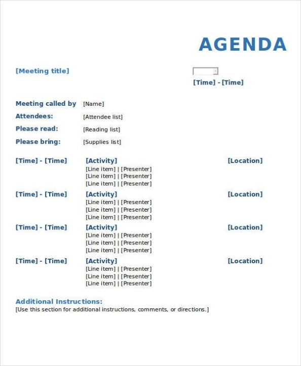 10+ Meeting Agenda Samples – Free Sample, Example Format Download Regarding Simple Meeting Agenda Template
