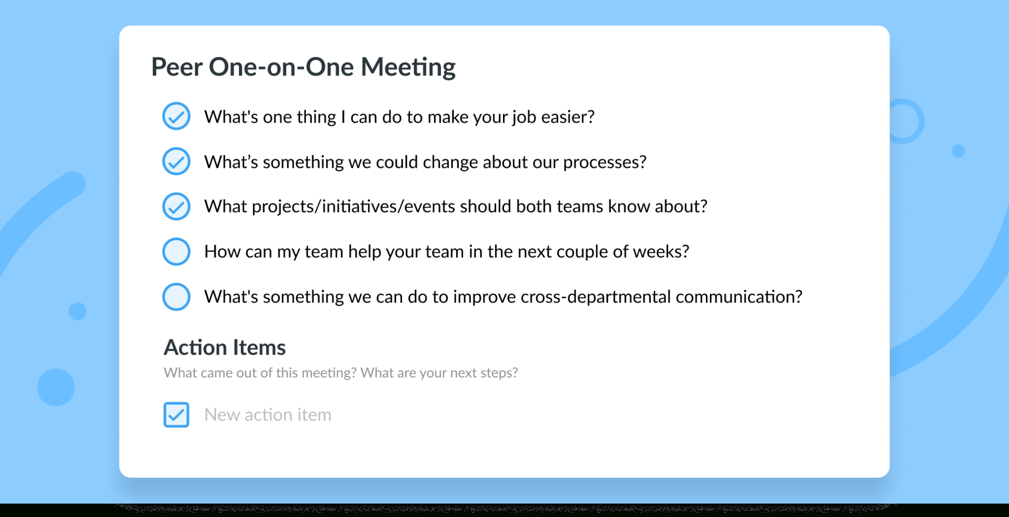 10 One On One Meeting Templates For Engaged Teams | By Fellow App Within One On One Meetings Template