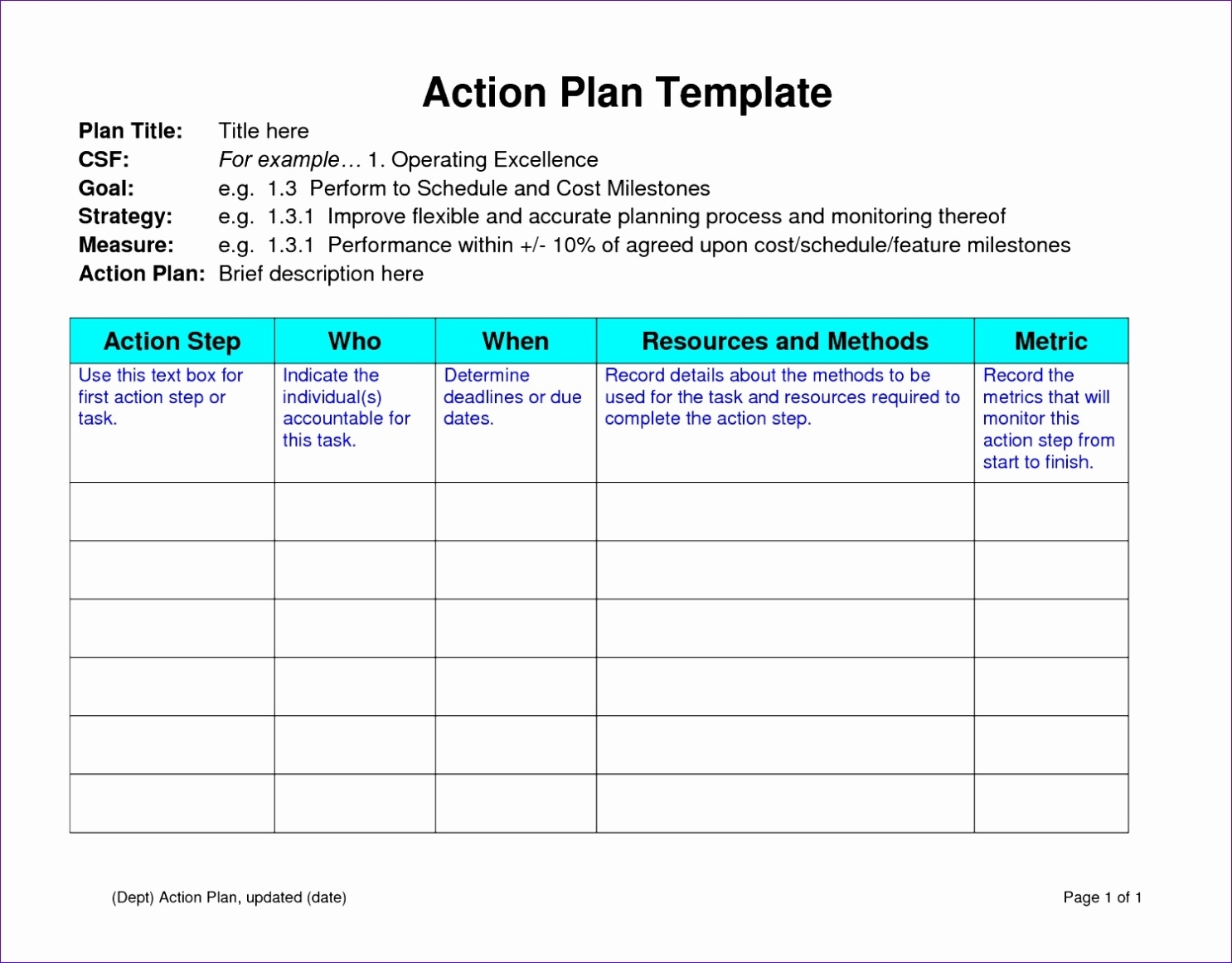 10 Simple Project Plan Template Excel - Excel Templates throughout Business Plan Excel Template Free Download