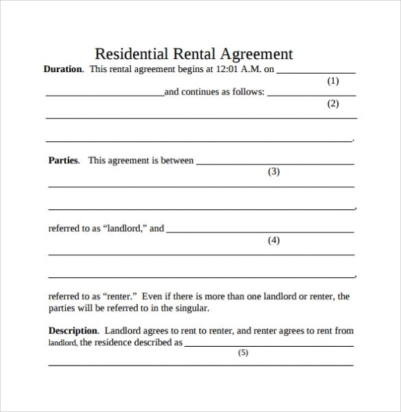 10 Simple Rental Agreement Templates Download For Free | Sample Templates Regarding Free Tenant Lease Agreement Template
