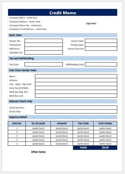 11 Free Credit Memo Templates - My Word Templates With Credit Note Template On Word Download