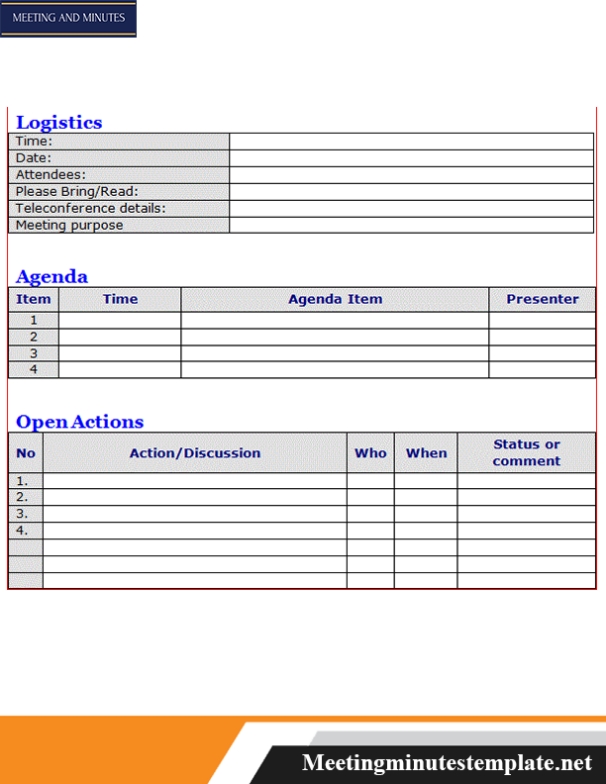 11+ Free Meeting Minutes Template In Word Doc & Excel Format Intended For Project Meeting Minutes Template Word