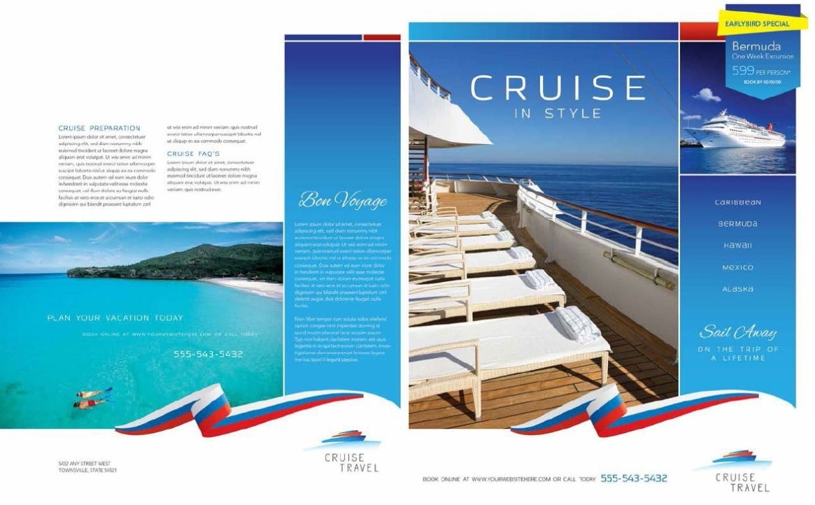 11 Free Sample Travel Brochure Templates – Printable Samples Pertaining To Vacation Flyer Template