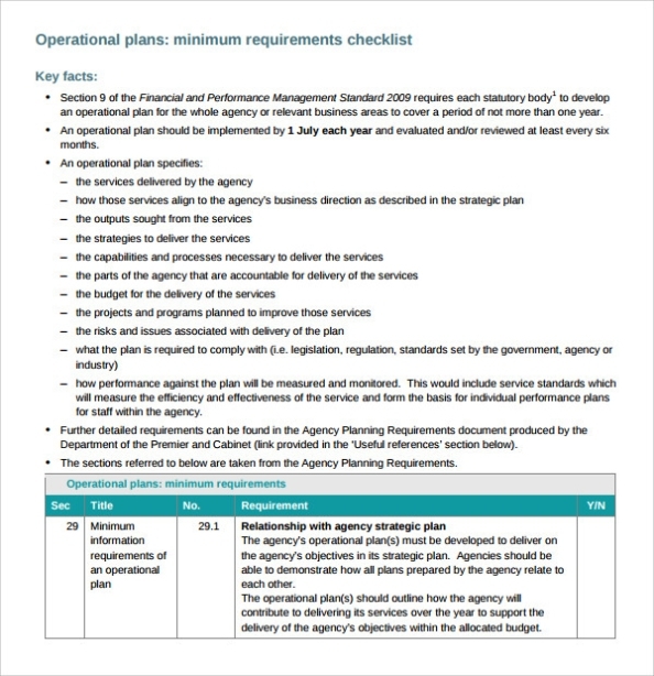 11+ Operational Plan Templates | Sample Templates In Free Business Plan Template Australia