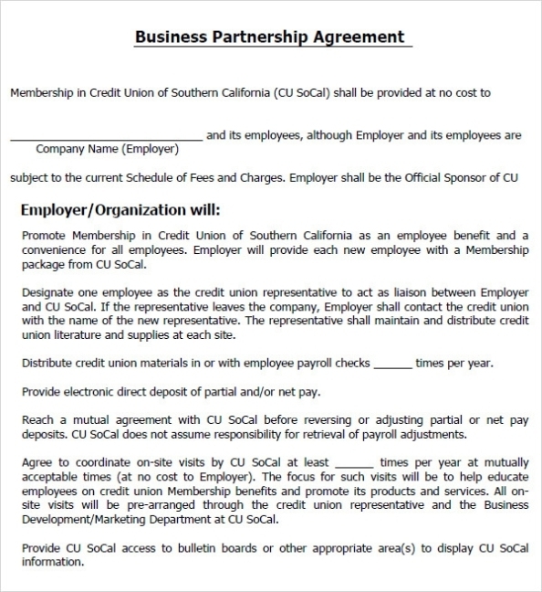 11 Sample Business Partnership Agreement Templates To Download | Sample For Free Small Business Partnership Agreement Template