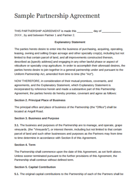 11+ Simple Business Agreement Templates - Pdf | Free &amp; Premium Templates inside Business Partnership Contract Template Free