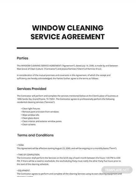 12+ Cleaning Services Agreement Templates – Free Downloads | Template Throughout Commercial Kitchen Rental Agreement Template