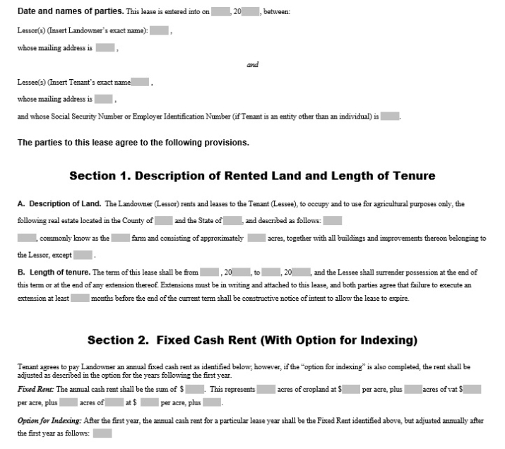 12 Free Sample Professional Farm Land Lease Agreement Templates With Regard To Land Rental Agreement Template