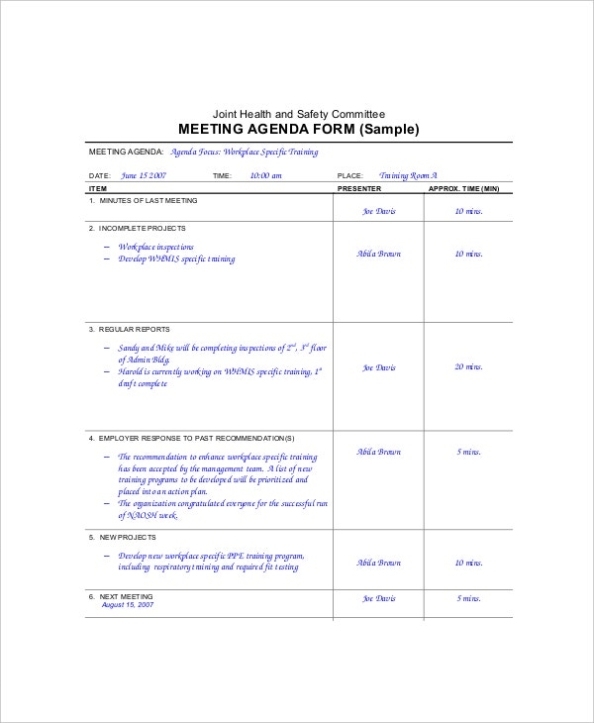 12+ Microsoft Meeting Agenda Templates – Free Sample, Example Format With Operations Meeting Template