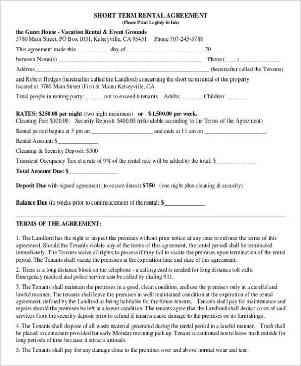 12 Month Tenancy Agreement Template Throughout Free Basic Lodger Agreement Template
