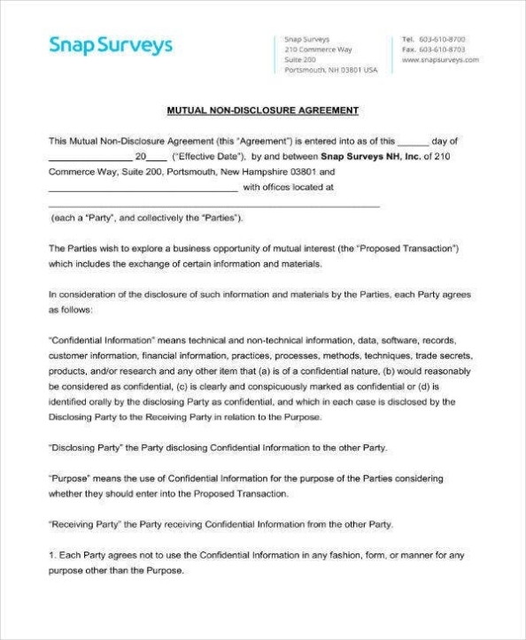 12+ Mutual Confidentiality Agreement Templates – Pdf, Word | Free Inside Mutual Non Disclosure Agreement Template