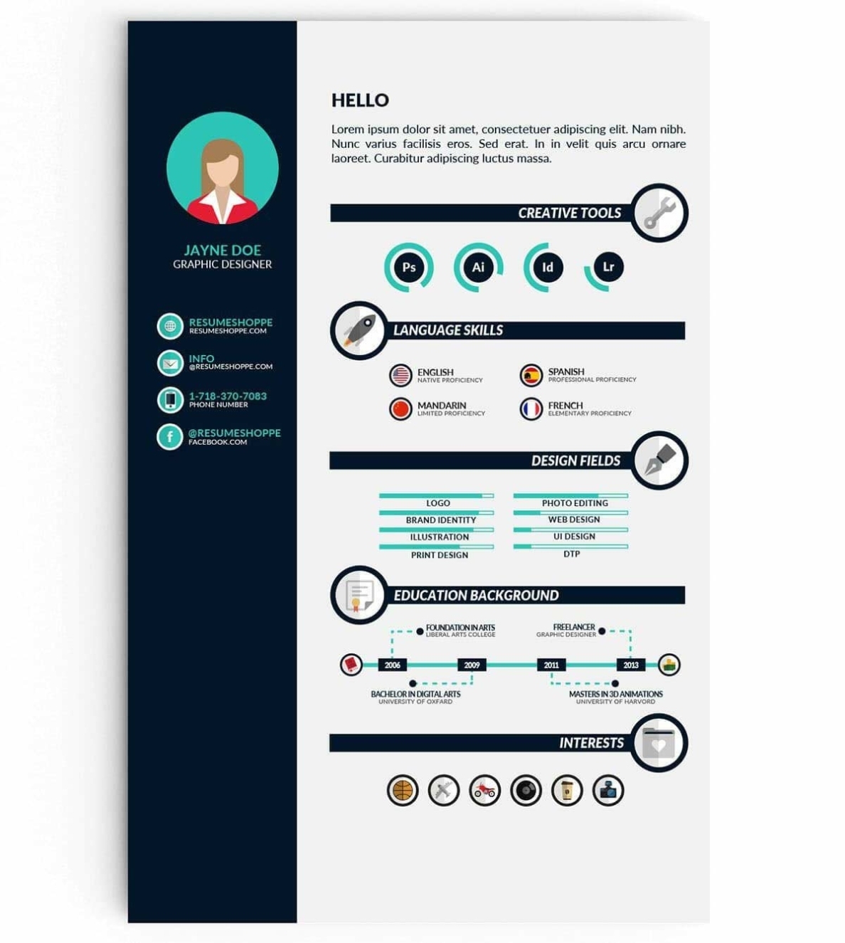 13+ Photoshop, Illustrator, & Indesign Resume Templates For Infographic Cv Template Free