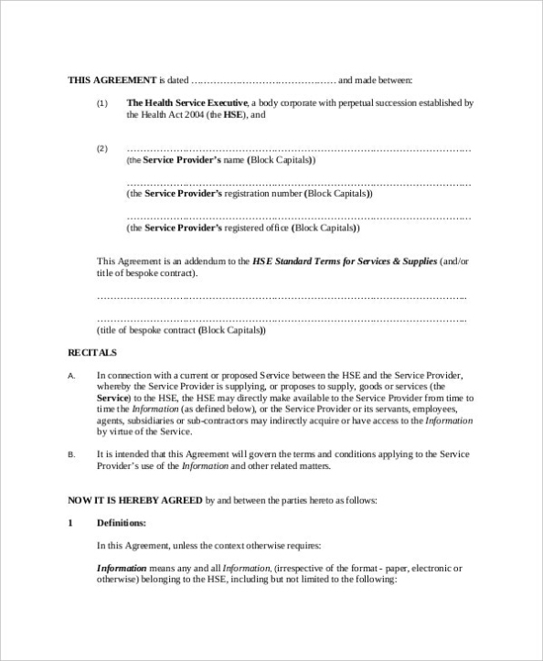14+ Client Confidentiality Agreement Templates – Free Sample, Example Inside Therapy Confidentiality Agreement Template