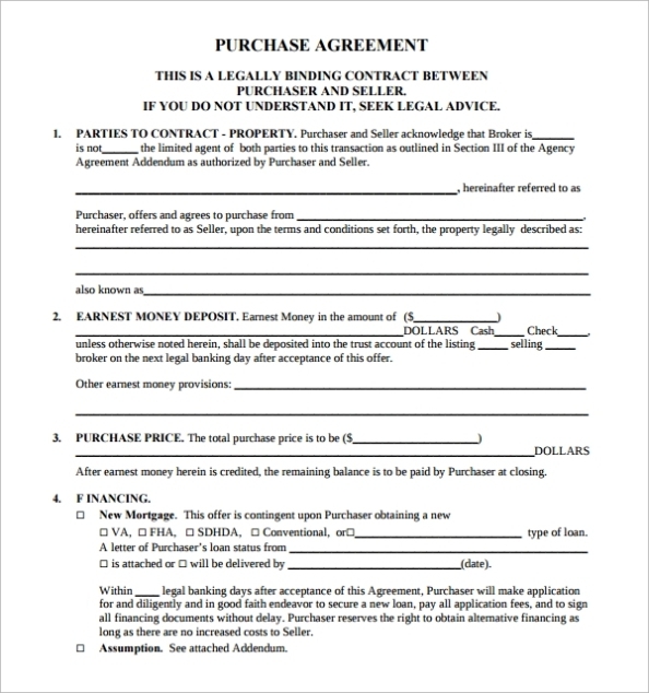 14 Sample Real Estate Purchase Agreement Templates | Sample Templates In Simple Land Sale Agreement Template