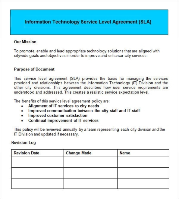 14+ Sample Service Level Agreement Templates - Pdf, Word, Pages Pertaining To Standard Sla Agreement Template