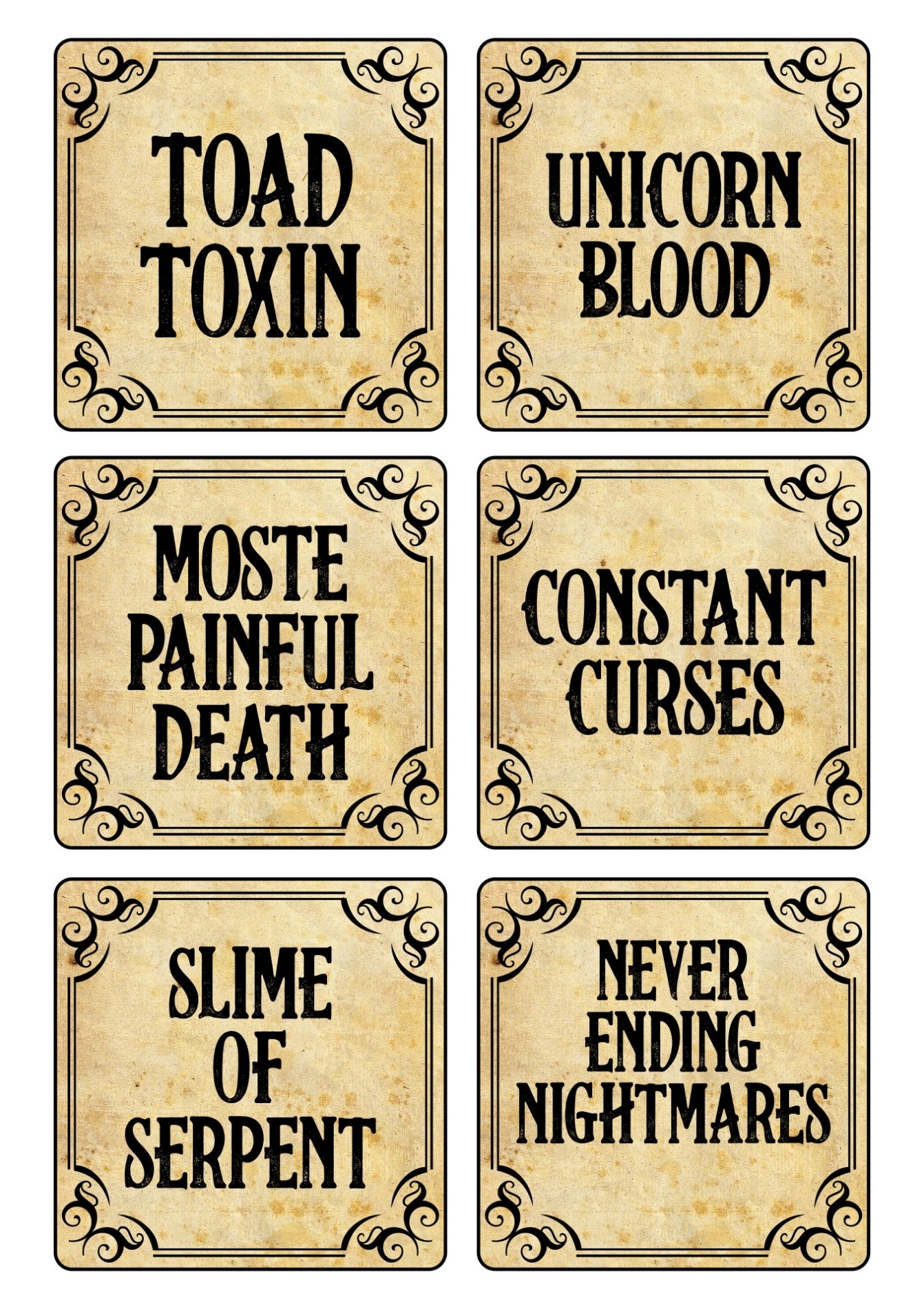 15 Best Printable Halloween Bottle Labels - Printablee with regard to Potion Label Template