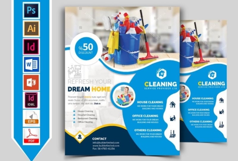 15+ Editable Cleaning Flyer Templates Psd, Ai, And Pdf - Graphic Cloud Inside Janitorial Flyer Templates