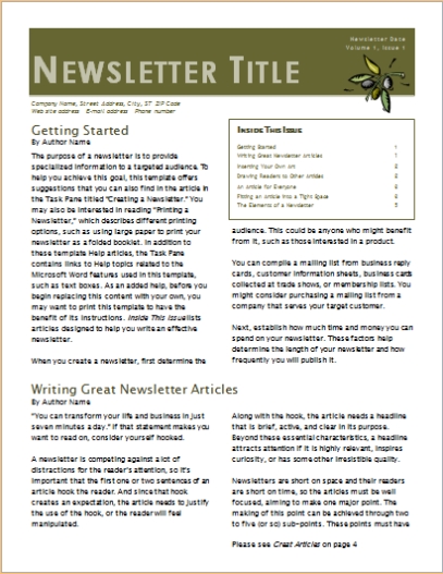 15 Editable Newsletter Templates For Ms Word | Document Hub Intended For Free Business Newsletter Templates For Microsoft Word
