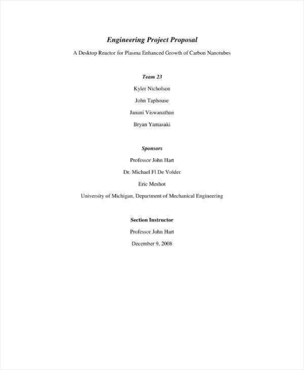 15+ Engineering Project Proposal Templates - Pdf, Word, Pages | Free Intended For Engineering Proposal Template
