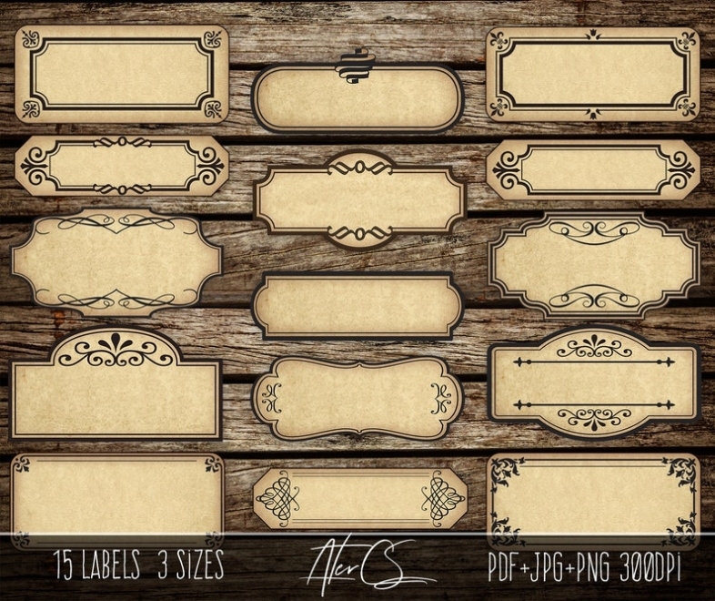 15 Printable Blank Vintage Apothecary Labels Set Editable - Etsy Canada intended for Free Printable Vintage Label Templates