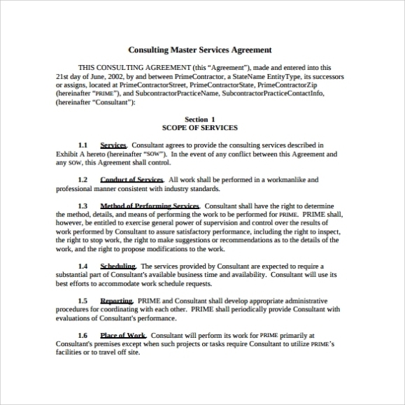 15+ Sample Master Service Agreement Templates | Sample Templates With Individual Performance Agreement Template