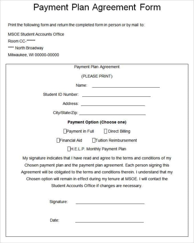 16+ Payment Plan Agreement Templates - Word Excel Samples Inside Free Installment Loan Agreement Template