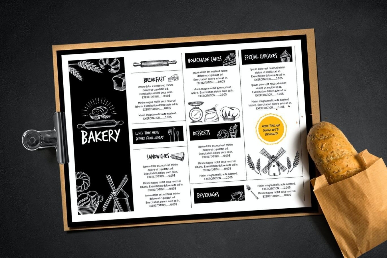 20+ Best Free Bakery Menu Template Mockup In Psd & Ai Intended For Free Bakery Menu Templates Download