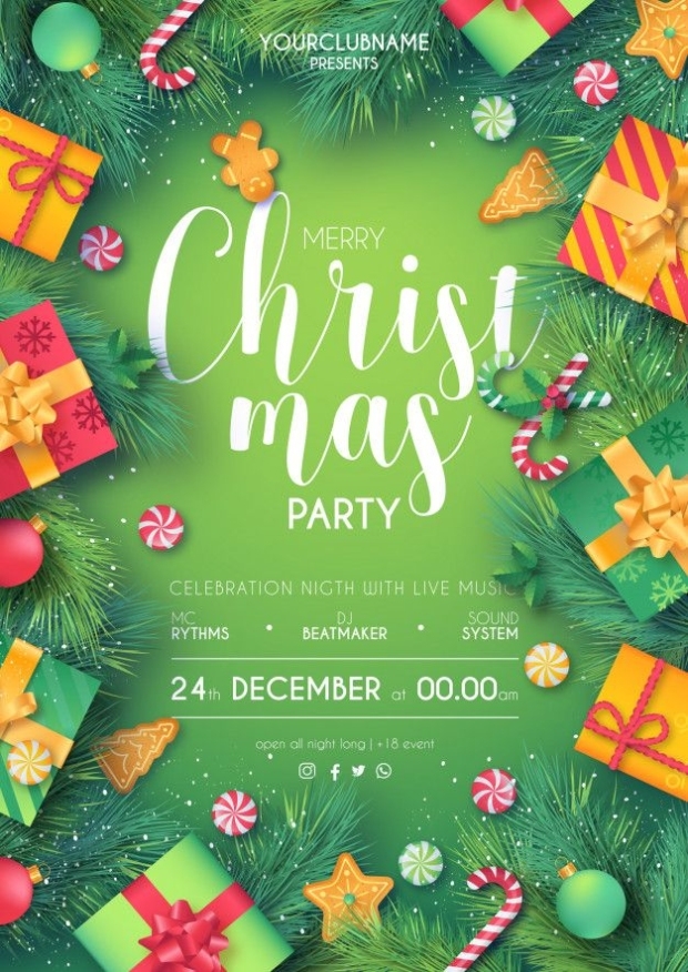 20 Christmas Party Flyer Templates – Free & Premium Download – Tech Inside Free Christmas Party Flyer Templates