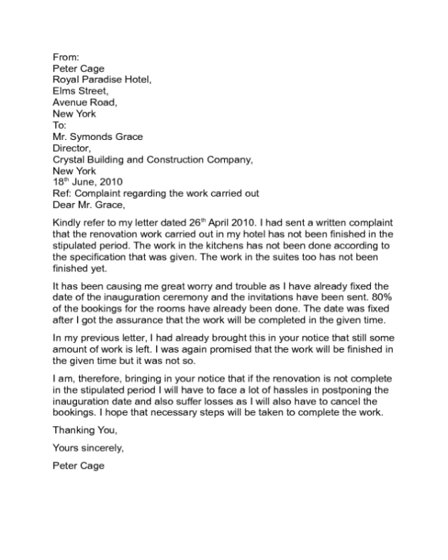 2022 Complaint Letter Templates - Fillable, Printable Pdf & Forms For Formal Letter Of Complaint To Employer Template