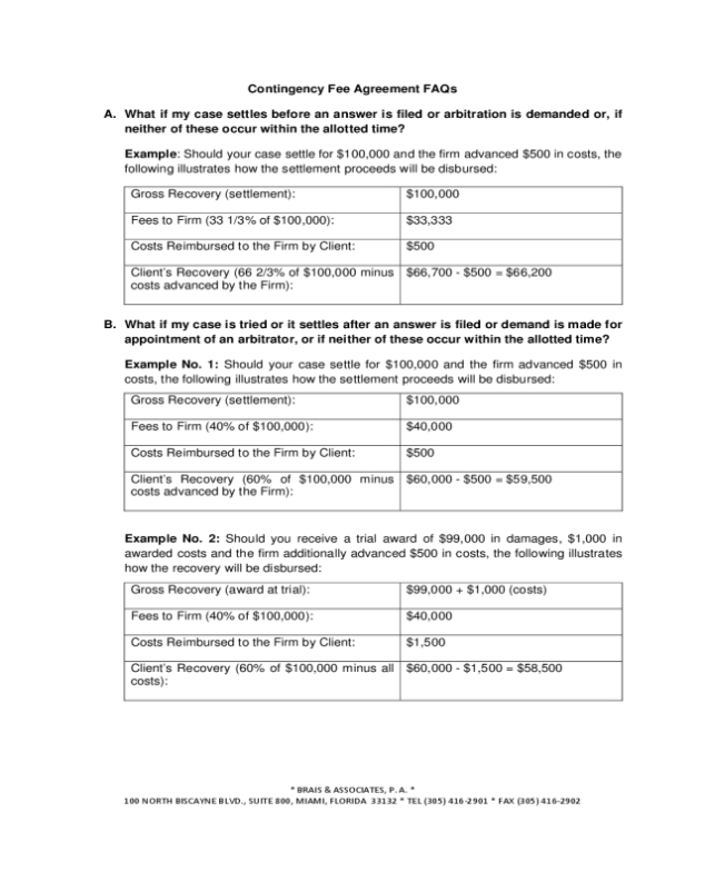 2022 Contingency Fee Agreement Form - Fillable, Printable Pdf & Forms For Conditional Fee Agreement Template