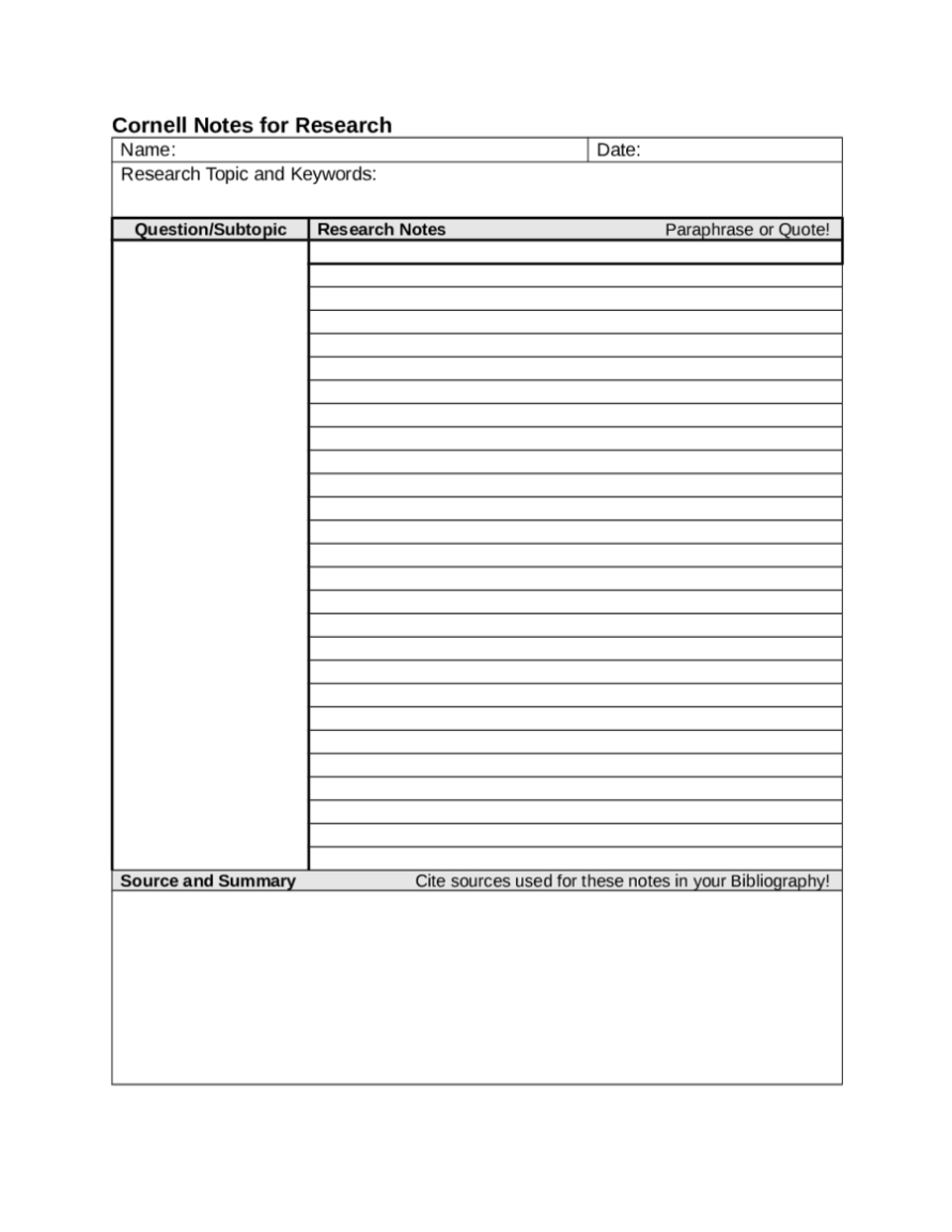 2022 Cornell Notes Template - Fillable, Printable Pdf & Forms | Handypdf With Regard To Avid Cornell Notes Template Pdf