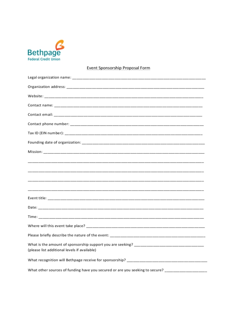 2022 Sponsorship Proposal Template - Fillable, Printable Pdf & Forms With Regard To Event Sponsorship Agreement Template