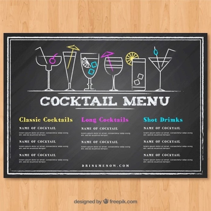23+ Printable Premium And Free Drink Menu Templates (Updated 2018) With Menu Board Design Templates Free