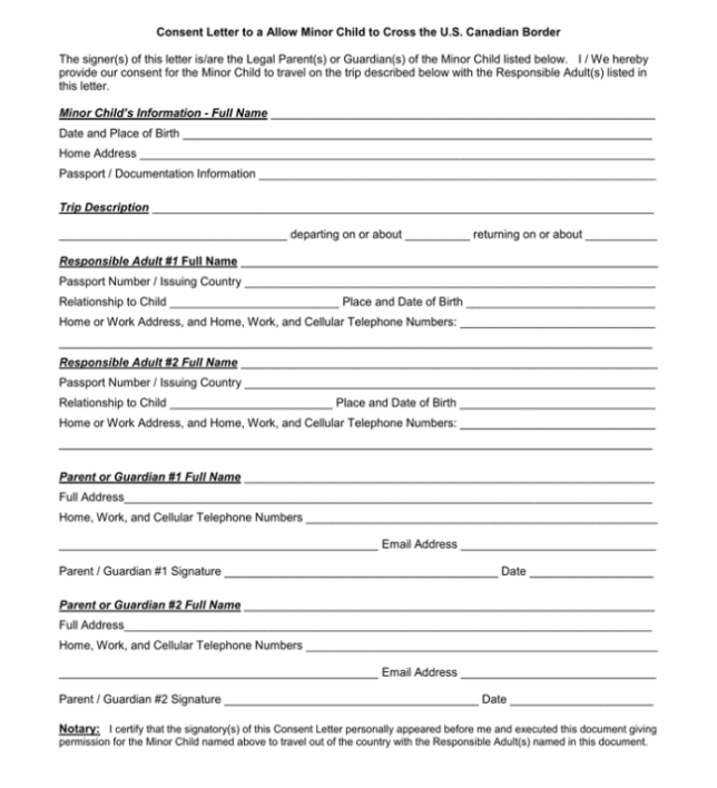 25+ Notarized Letter Templates (Samples And Guidelines) With Notarized Letter Template For Child Travel