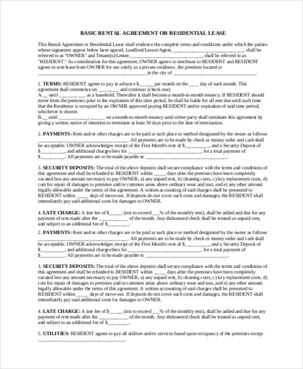 26+ Basic Rental Agreement Templates – Doc, Pdf | Free & Premium Templates Intended For Termination Of Lodger Agreement Template