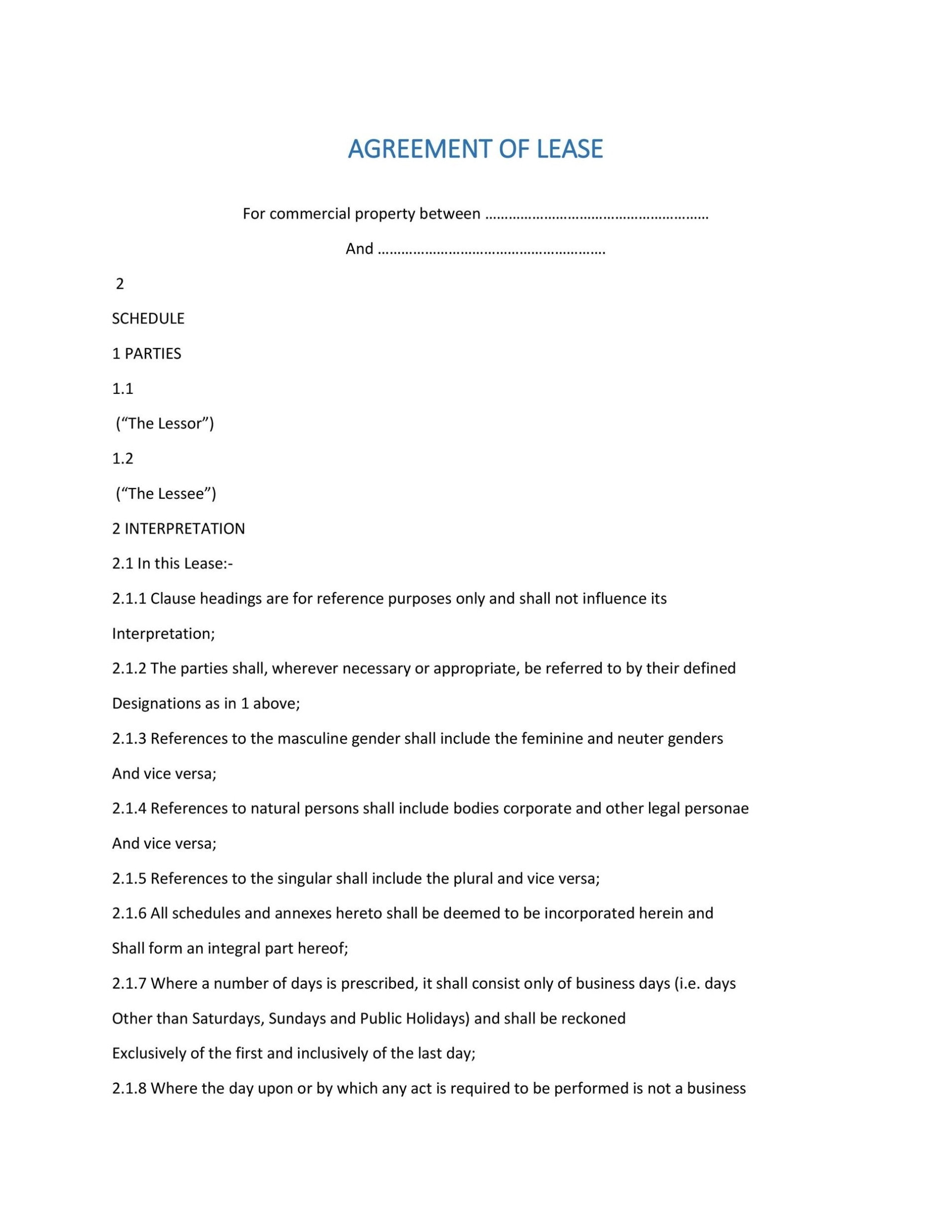 26 Free Commercial Lease Agreement Templates ᐅ Templatelab Within Business Lease Agreement Template Free