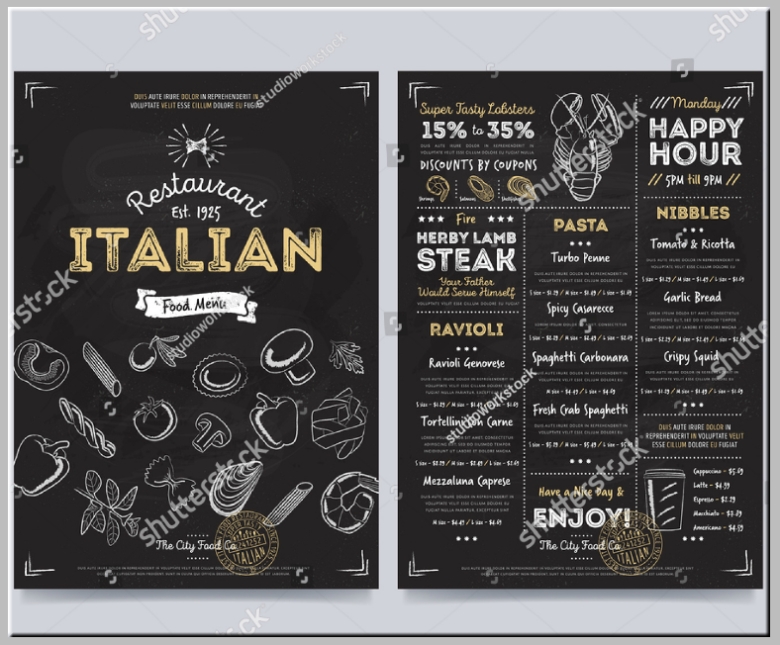 27+ Italian Food Menu Designs & Templates – Psd, Ai | Free & Premium Within Menu Board Design Templates Free