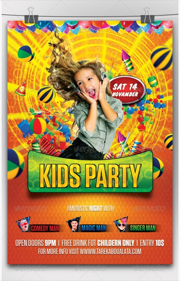 27+ Kids Party Flyer Templates - Free & Premium Download For Free Templates For Party Flyers
