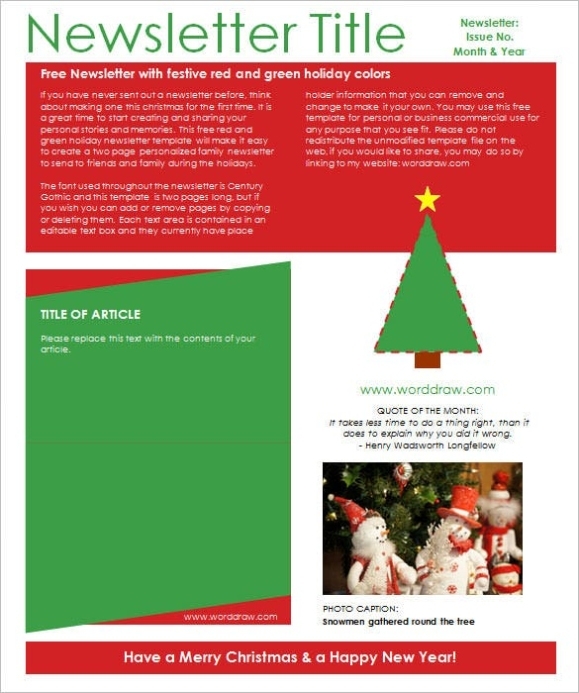 28+ Christmas Newsletter Templates – Free Psd, Eps, Ai, Word | Free For Christmas Letter Templates Microsoft Word